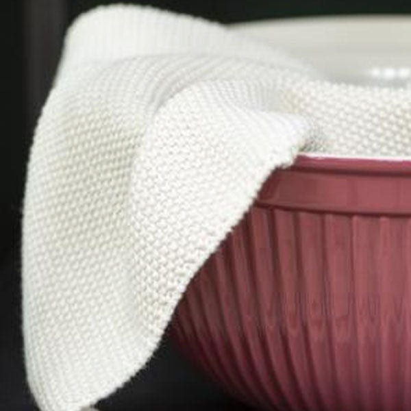 Cotton Knitted Latte Cream Hand Towel/tea Towel by TUSKcollection