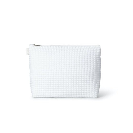 Chalk Waffle Wash Bag White Two Sizes by TUSKcollection