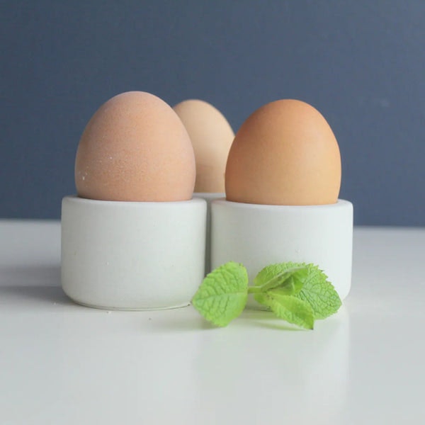 White Concrete Egg Cup by TUSKcollection