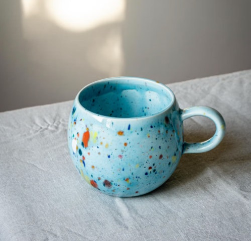 Ceramic Mug With Speckle Design Blue by TUSKcollection