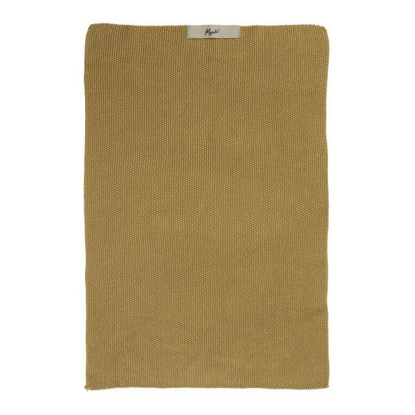 Cotton Knitted Mustard Cream Hand Towel/tea Towel by TUSKcollection