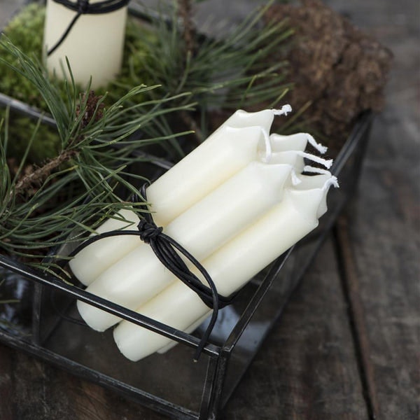 White Taper Candle Bundle Of 10 by TUSKcollection
