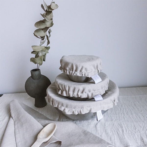 Small Linen Elasticated Food Cover for Bowls by MIMIS LIVING