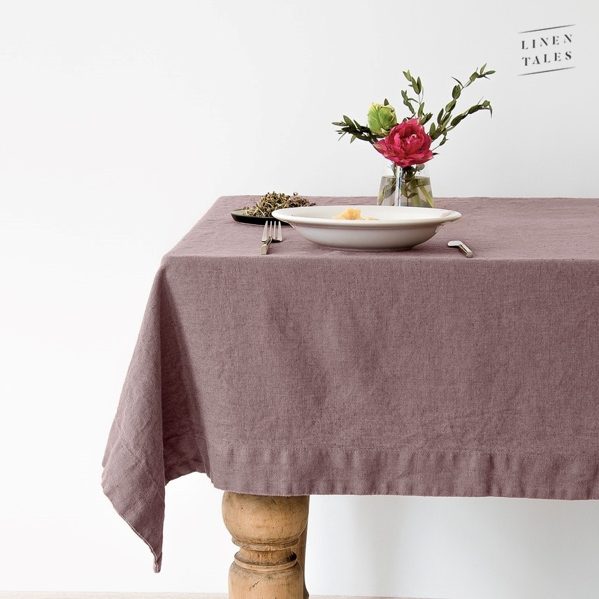 Ashes of Roses Linen Tablecloth by Linen Tales