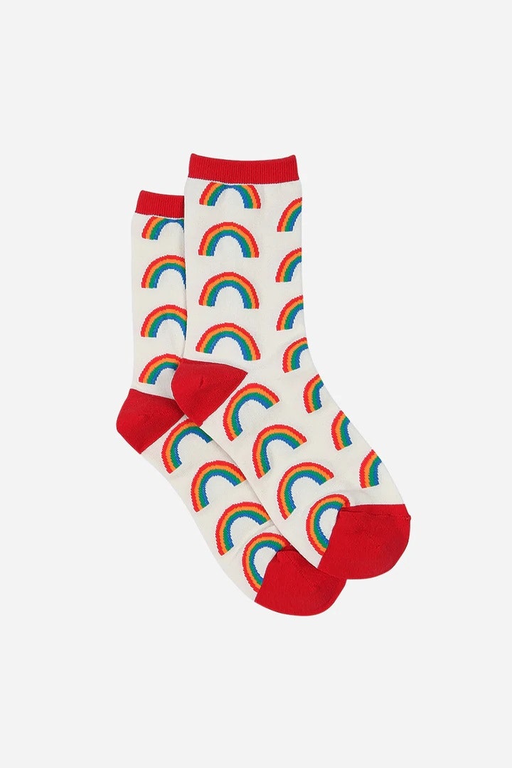 Women’s Rainbow Print Bamboo Socks by Miss Shorthair
