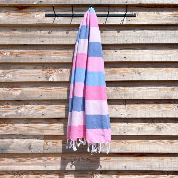 Cotton Hamam Towel In Candy Stripe by Anza