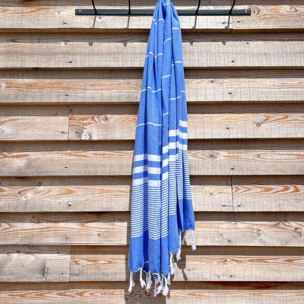 Cotton Hamam Towel In Royal Blue by Anza
