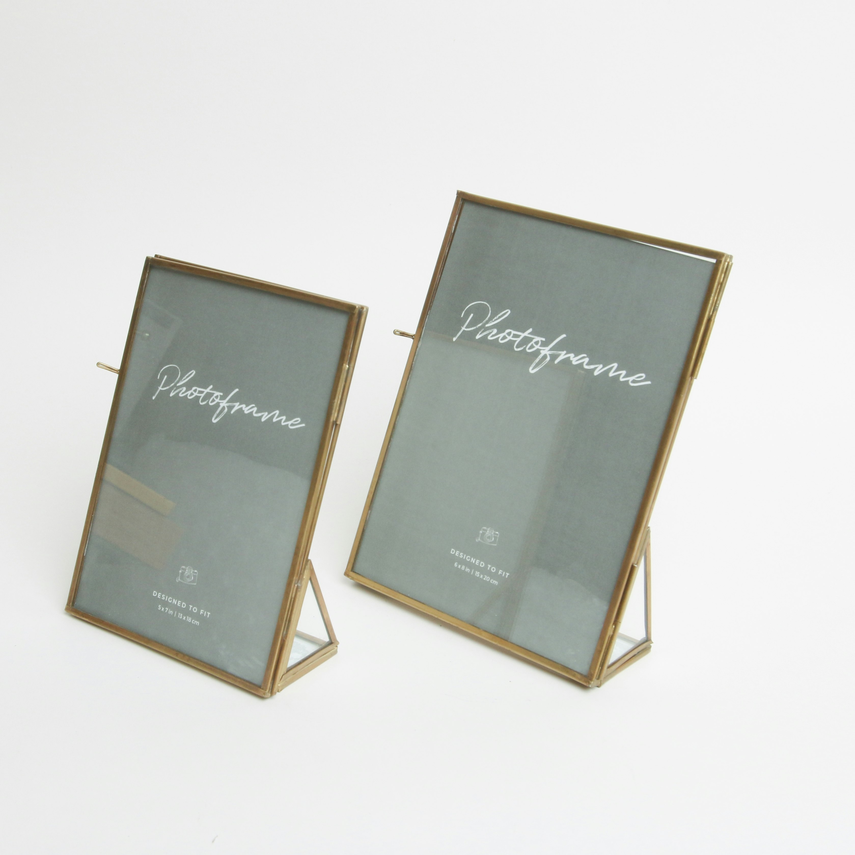 Makena Standing Picture Frame Small Brass by