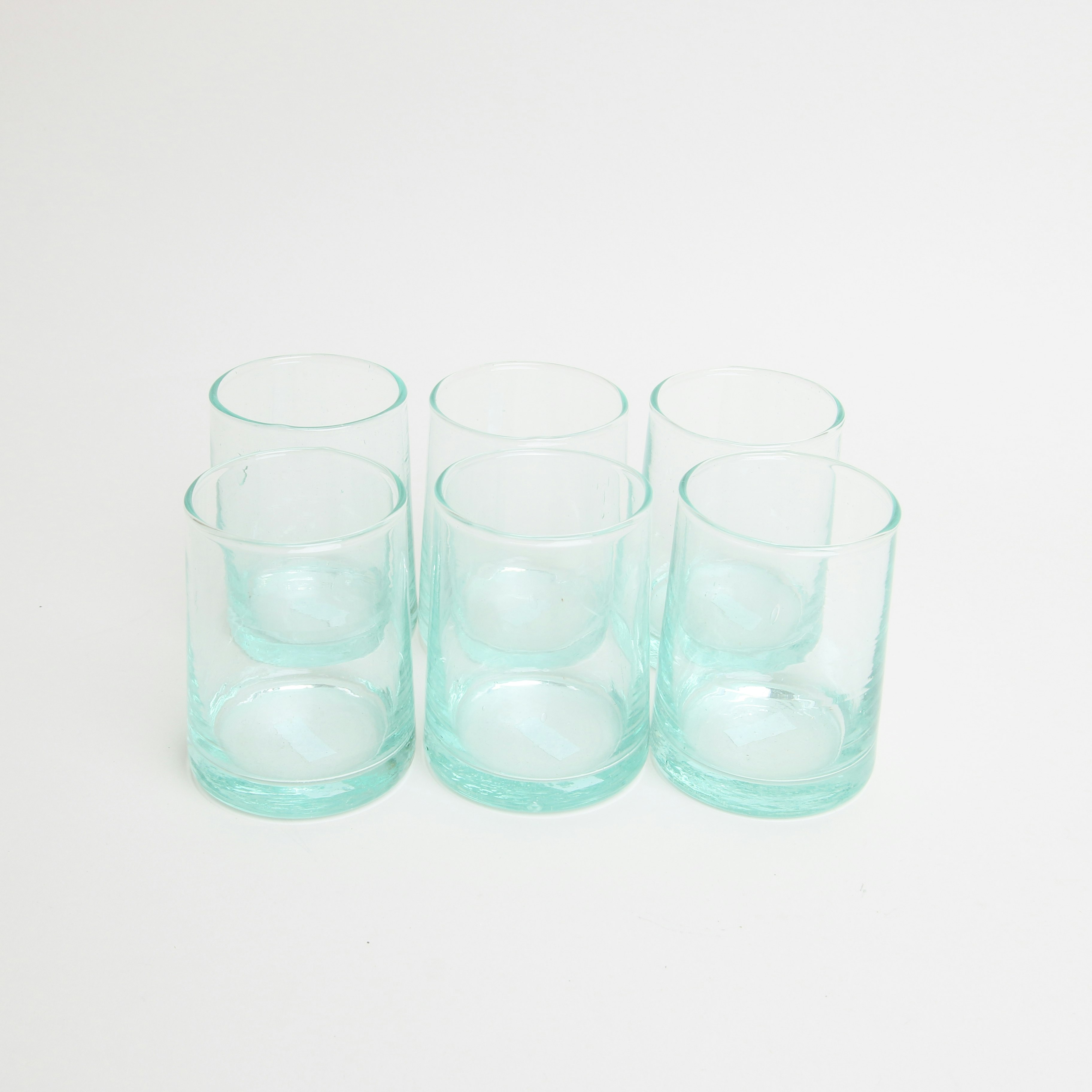 Moroccan Handblown Cone Glasses Clear S/6 by