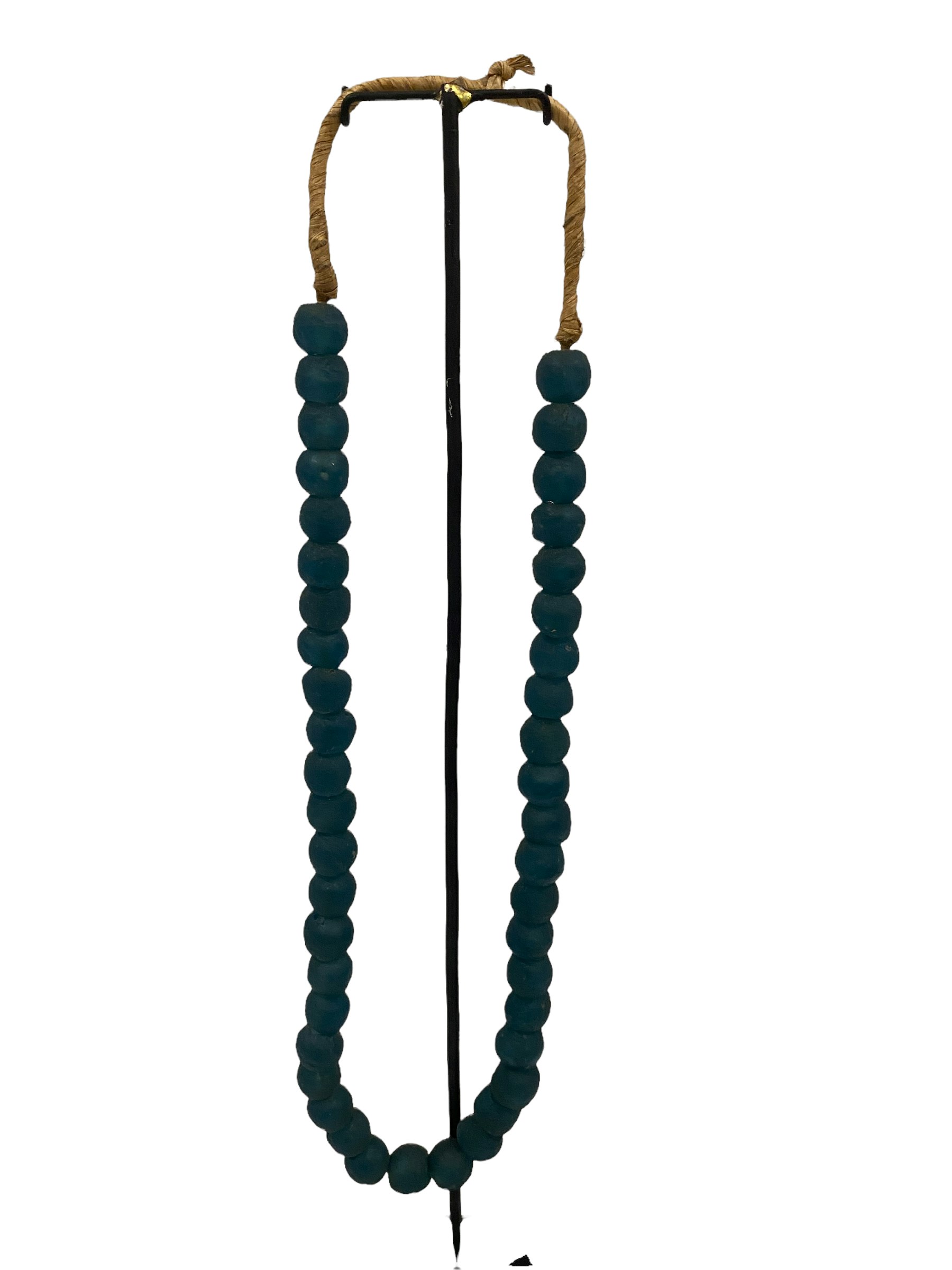 Handmade Beaded Glass Necklace Turquoise (83.1) by Botanical Boys
