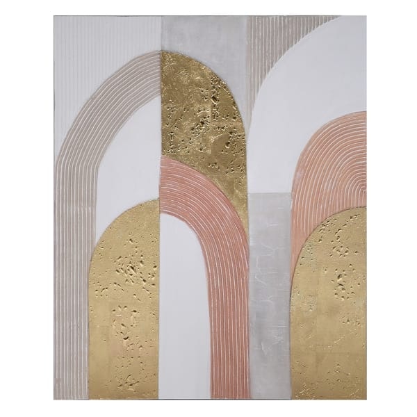 Pink and Gold Textural Arches Painting by