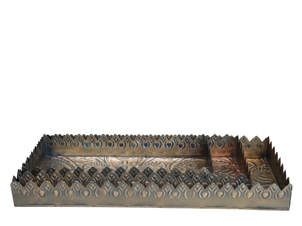 Small Antique Brass Style Decorative Tray by Chic Antique