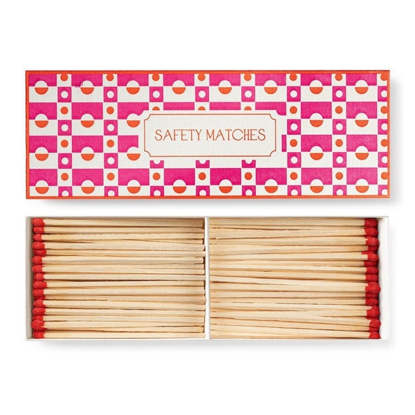 Pink Block Pattern Luxury Matches by Archivist