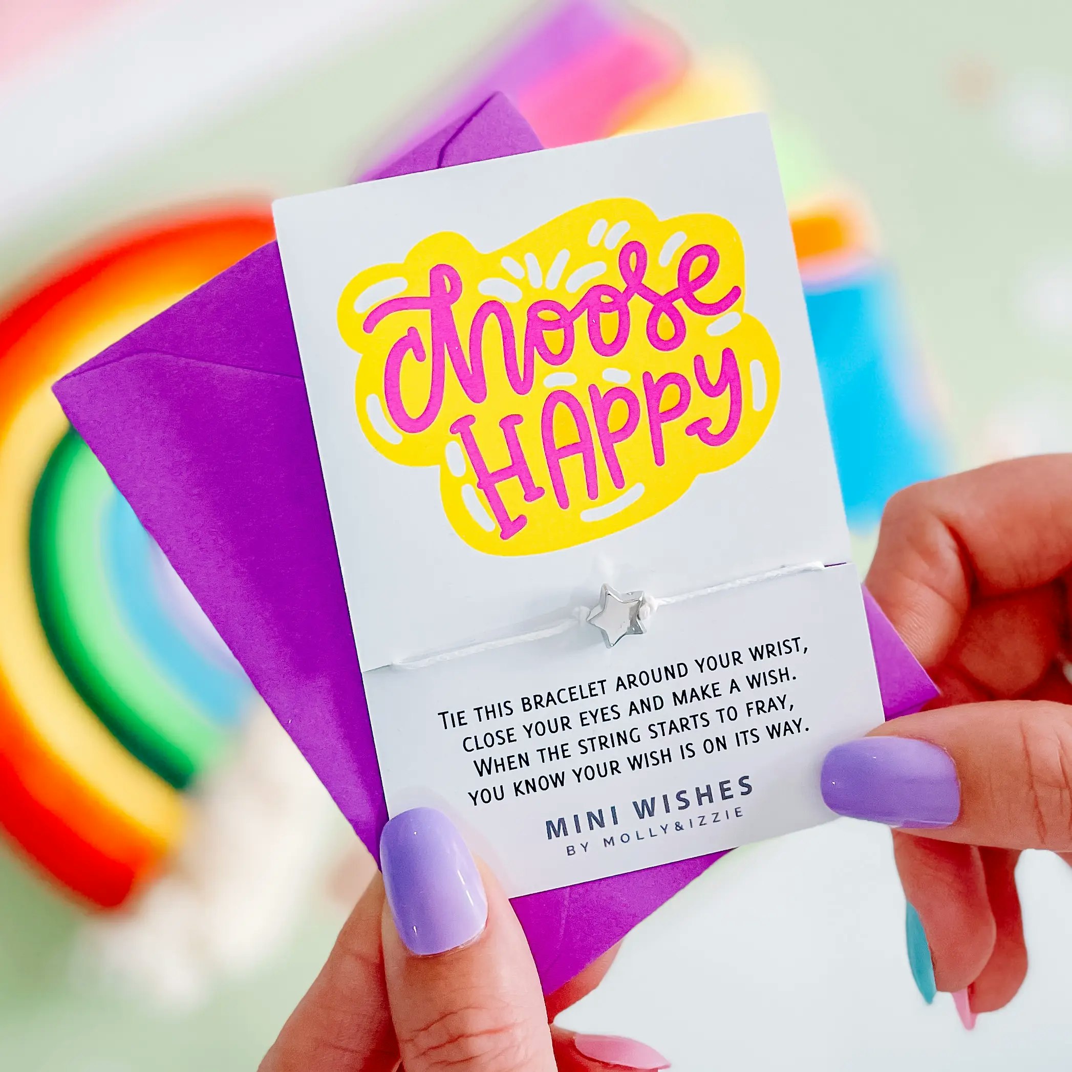 Choose Happy Mini Wish Bracelet by Mollie&Izzie