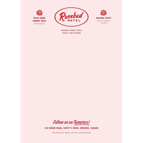 Rosebud Motel Notepad by Herb Lester Associates