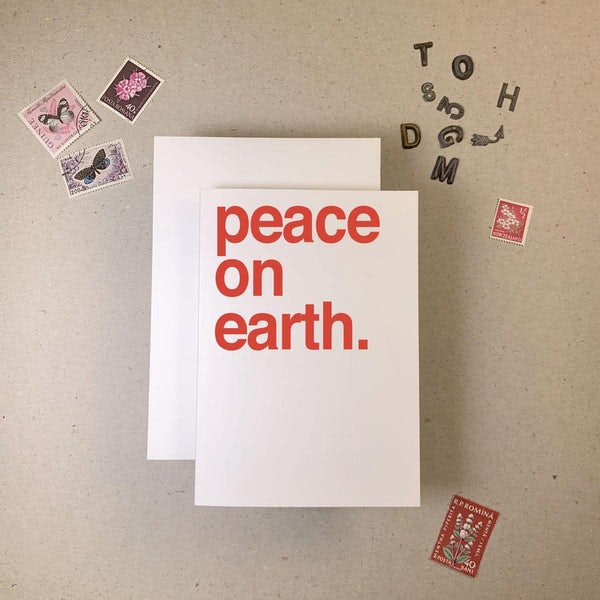 Peace On Earth Christmas Card by IMOGEN OWEN