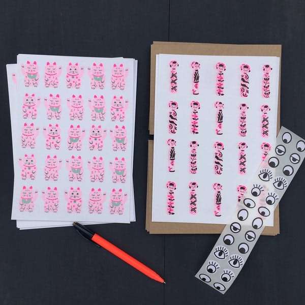 Writing Paper Set - Lucky Cats & Pandas by Petra Boase