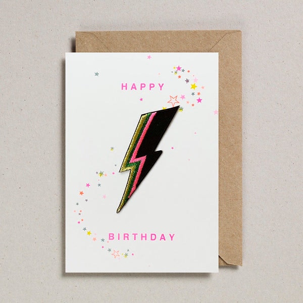 Bolt Patch Birthday Card by Petra Boase