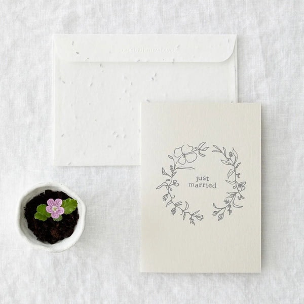 Just Married Plantable Envelope Card by made by Shannon