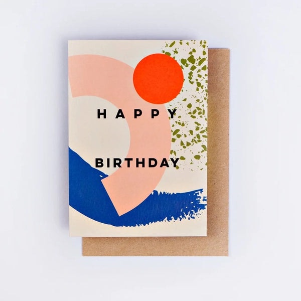 Memphis Brush Birthday Card by The Completist