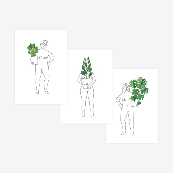 Plant Ladies Postcard Set by Katrina Sophia