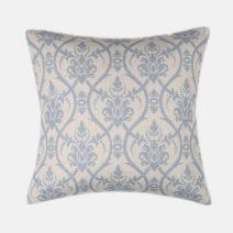 Linen Cushion With Blue Damask Design by Biggie Best