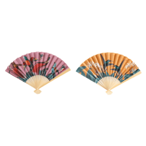 Birds Of Paradise Paper Fan : Pink or Orange by Temerity Jones