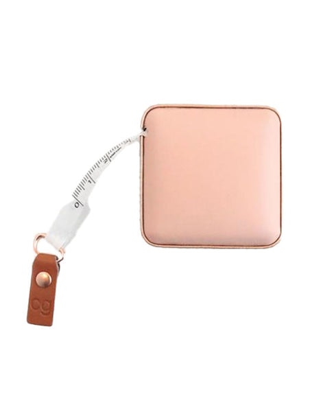 Pink Rose Gold Square Tape Measure by Caroline Gardner