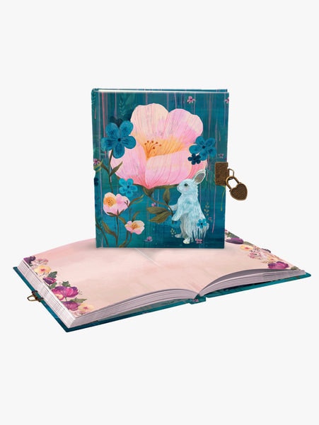 Rabbit Amongst Flowers Lockable Notebook by Roger la Borde