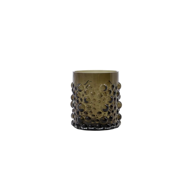 Tealight Holder Glass, Foam Bubble In Brown by House Doctor