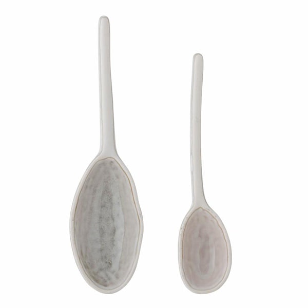 Ceramic Serving Spoons White Stoneware Set Of Two by TUSKcollection