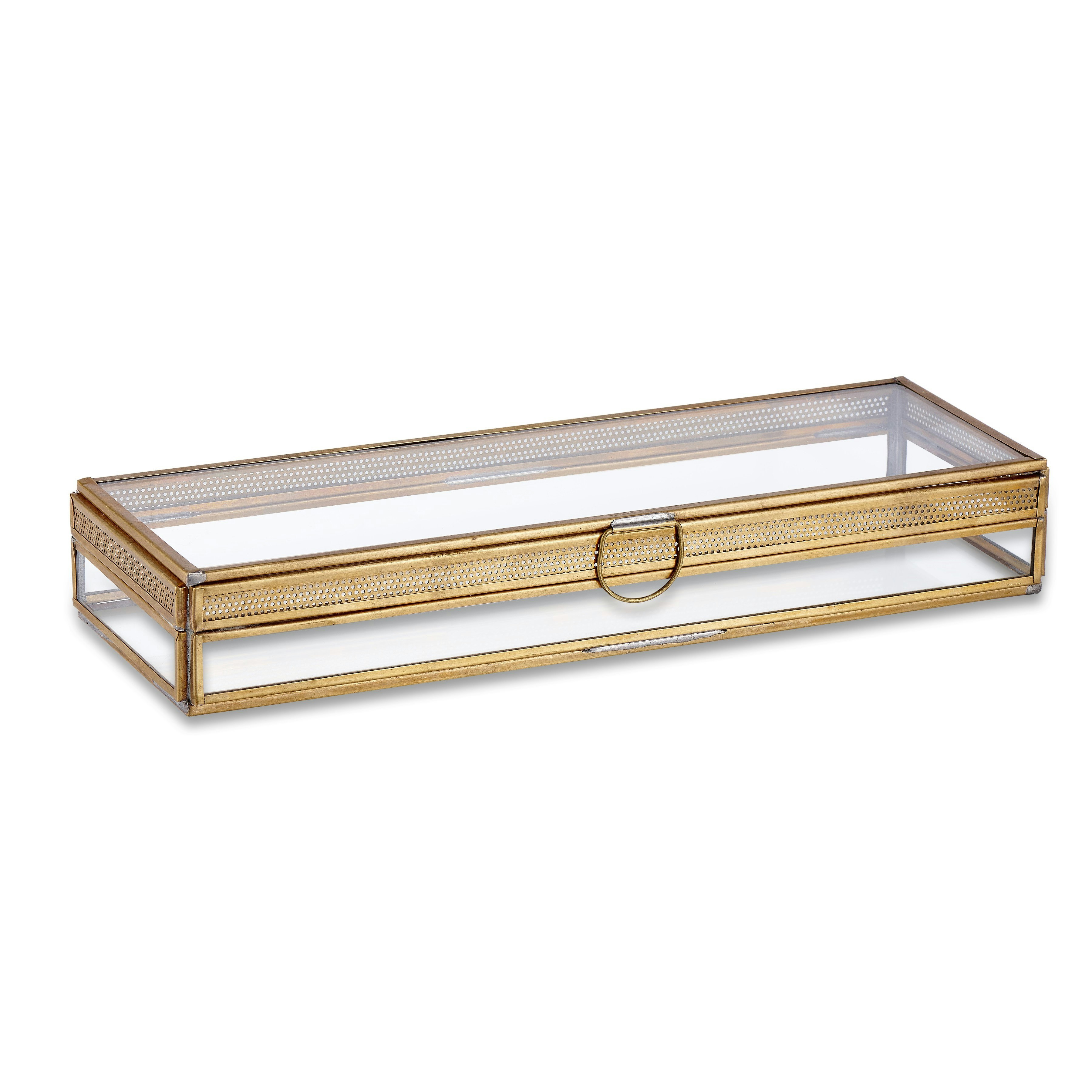 Tama Long Brass Jewellery Box by Nkuku