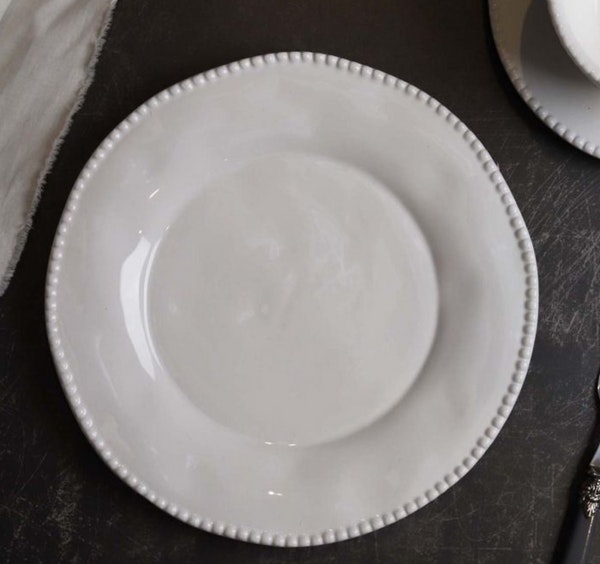 White Annmarie Dinner Plate by Biggie Best
