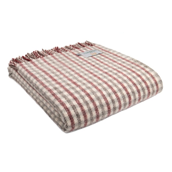 Strawberry Gun Club Wool Throw by Tweedmill