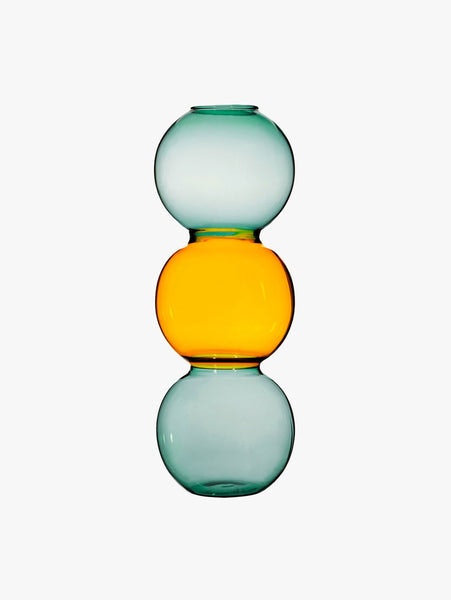 Triple Bubble Vase Turquoise & Yellow by Sass & Belle