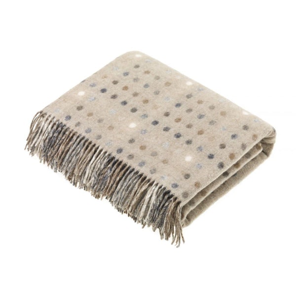 - Luxury Merino Wool Throw - Multi Spot Natural by Bronte by Moon