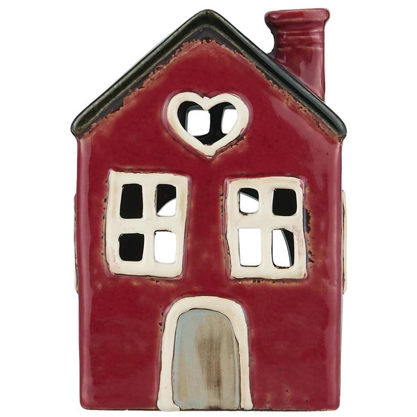 Ceramic House Tea Light Holder with Two Windows by Ib Laursen
