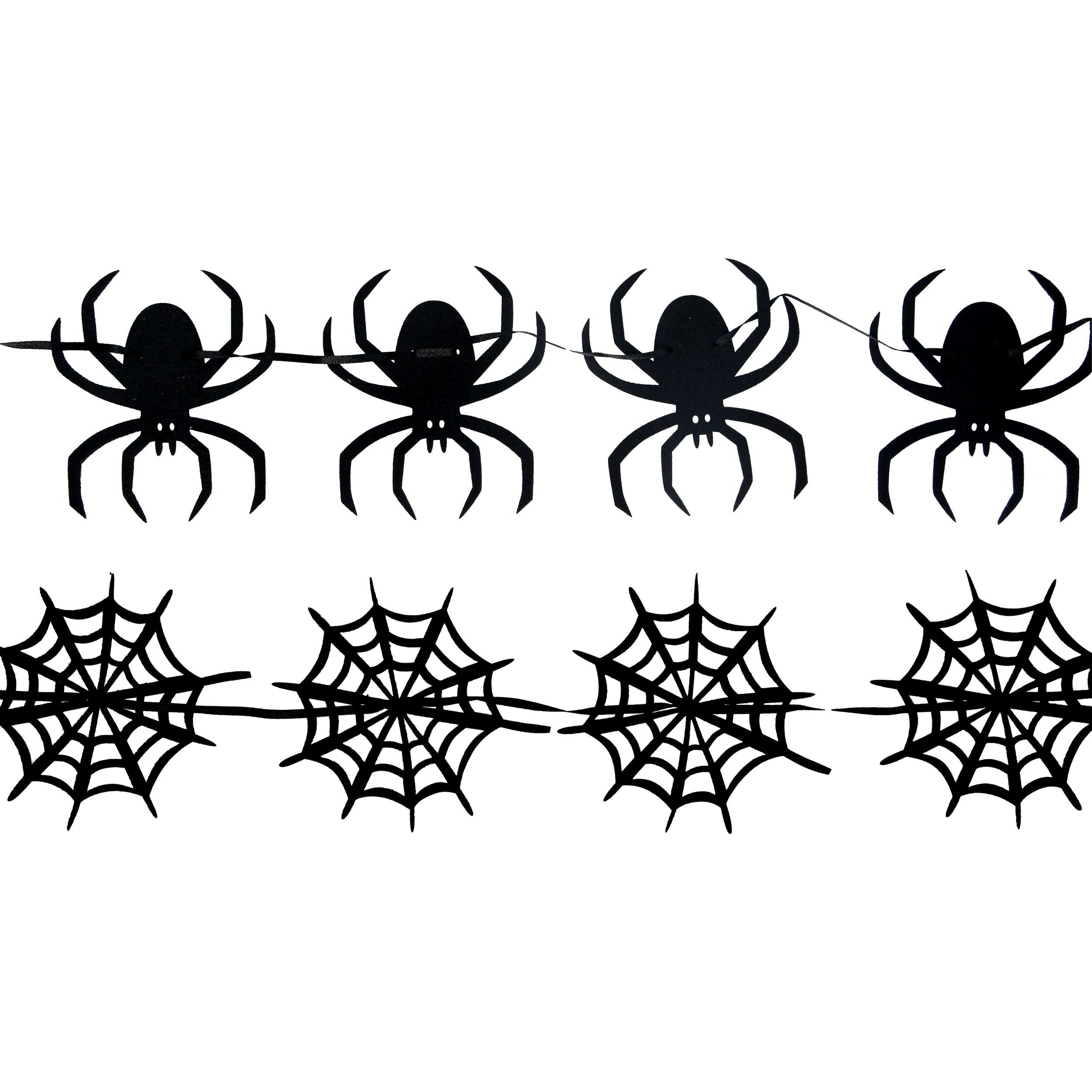 Black Felt Spider Web Garland by Gisela Graham