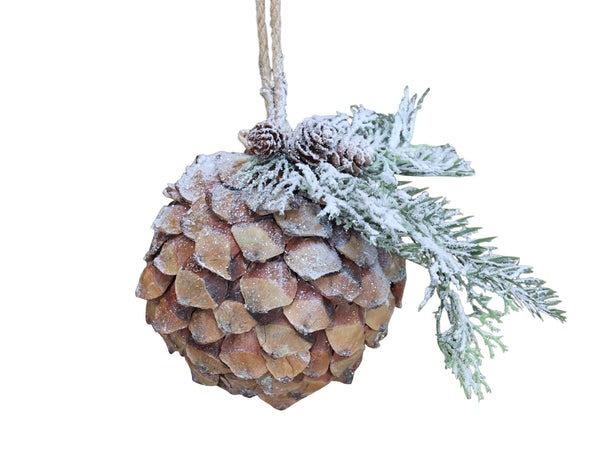 Frosted Pine Cone Christmas Tree Decoration by Chic Antique