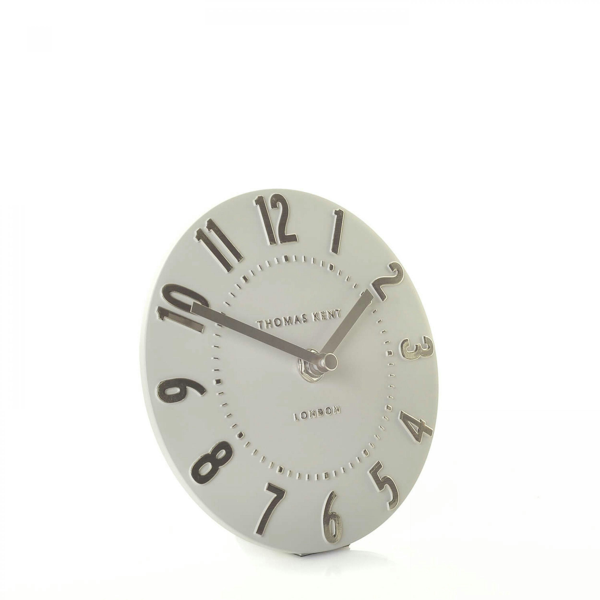 15cm Silver Cloud Mulberry Mantel Clock by Thomas Kent