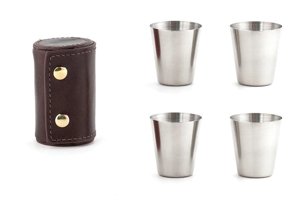 Set Of Metal Shot Glasses by Kikkerland Design