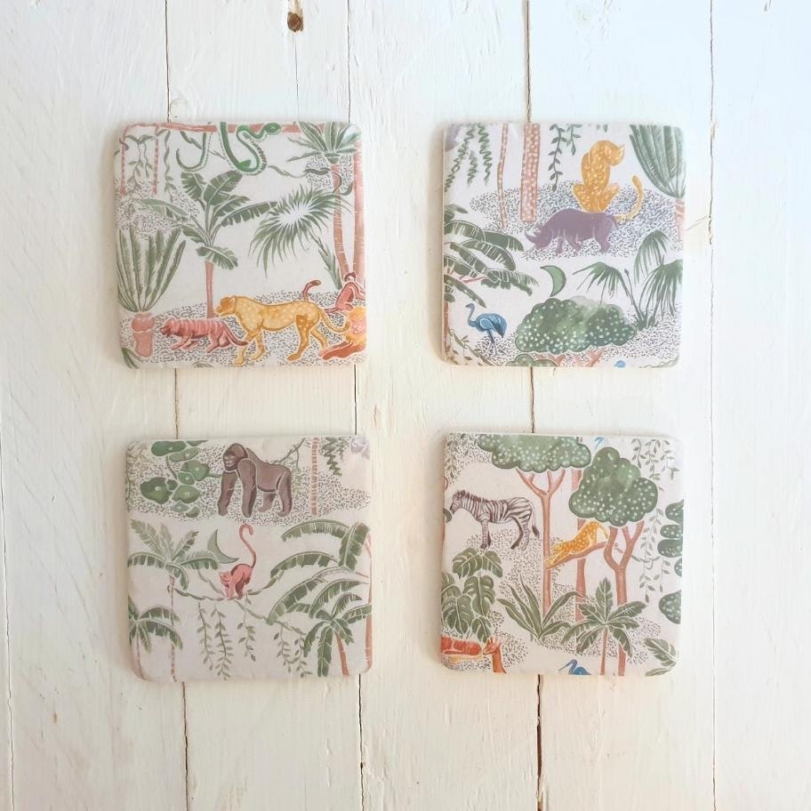 Jungle Scene Coasters by Gisela Graham