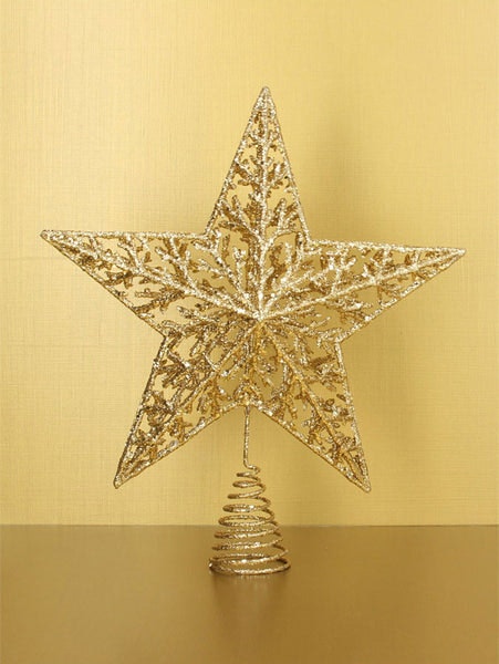 Gold Glitter Star Tree Topper by Gisela Graham
