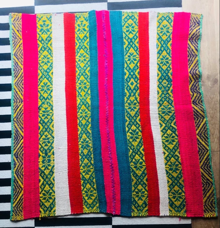 Peruvian Frazada Rug No.24 152x150cm by dickiebirdhomestore