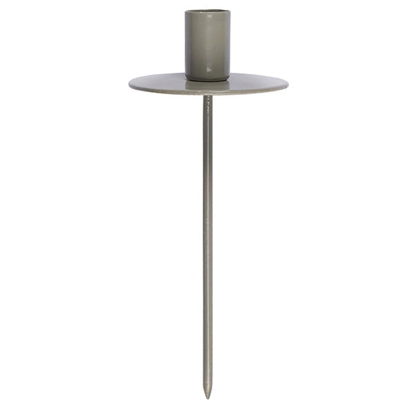 Grey Metal Spear Candle Holder For Bottles by TUSKcollection