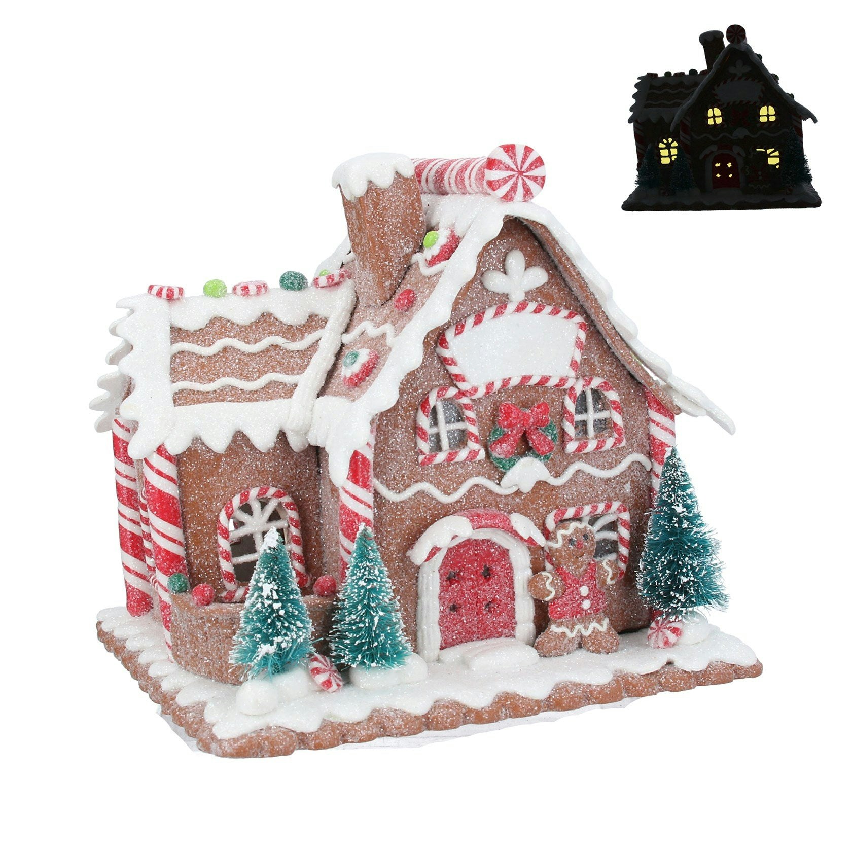 Medium Gingerbread LED/Acrylic House Ornament by Gisela Graham