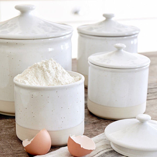Waves White Storage Canister by Distinctly Living