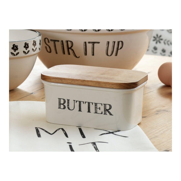 Drop In Wooden Lidded Butter Dish by Distinctly Living