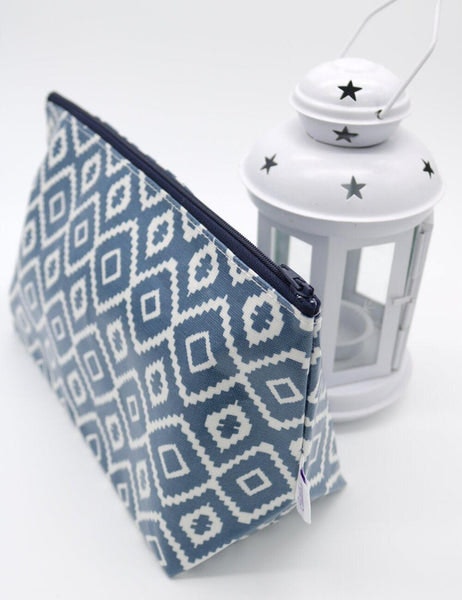 Oilcloth Wash Bag - Navy Aztec by Distinctly Living