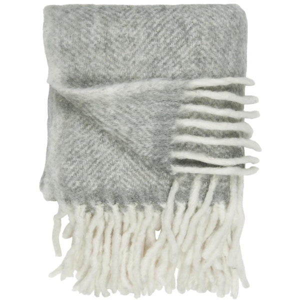 Mohair Wool Blend Throw In Ash Grey by Ib Laursen